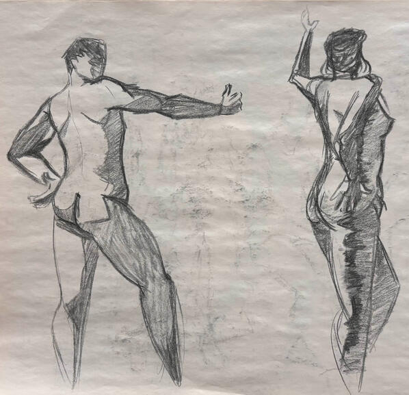 Figure Collection 1 [Charcoal on Newsprint] (October 2025)