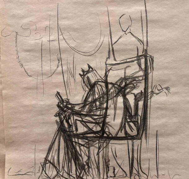 Sitting Figure [Charcoal on Newsprint] (November 2025)