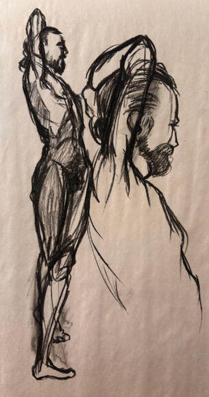 Male Figure 1 [Charcoal on Newsprint] (December 2025)