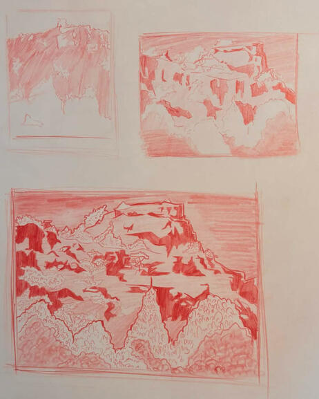 Environmental Value Studies [Prismacolor Colerase Pencil on Paper] (October 2025)